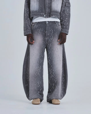 Holy State UNDRGLD Ripped Barrel Jeans Pants - Washed Gray