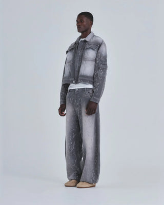 Holy State UNDRGLD Ripped Barrel Jeans Pants - Washed Gray
