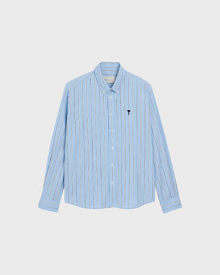 Blue Classic Fit Button Down Shirt Ami De Coeur Logo - Bleu Cachemire/ivoire