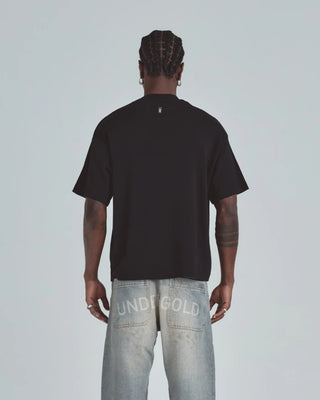 Line Basic Label Boxy Fit Tshirt - Black