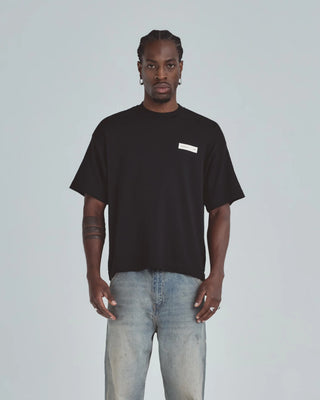 Line Basic Label Boxy Fit Tshirt - Black