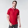 Men's Bold Stripe Collar Polo Shirt - Chilli Pepper A11