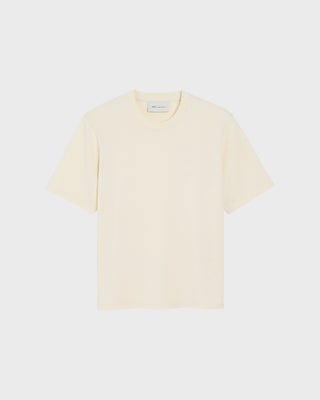 White Cotton T-Shirt With Embossed Ami De Coeur - Ivoire