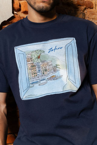 Finestra Sul Mare T-Shirt - Navy