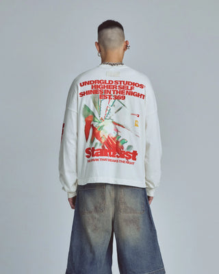 Stardust Rush Boxy Fit L/S T-Shirt - White