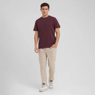 Men's Crew Neck Jersey T-Shirt Tawny Port A295