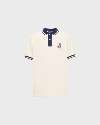 Wade Pique Polo - White Cap Grey