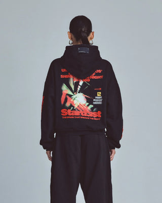 Stardust Rush Boxy Fit Hoodie - Black