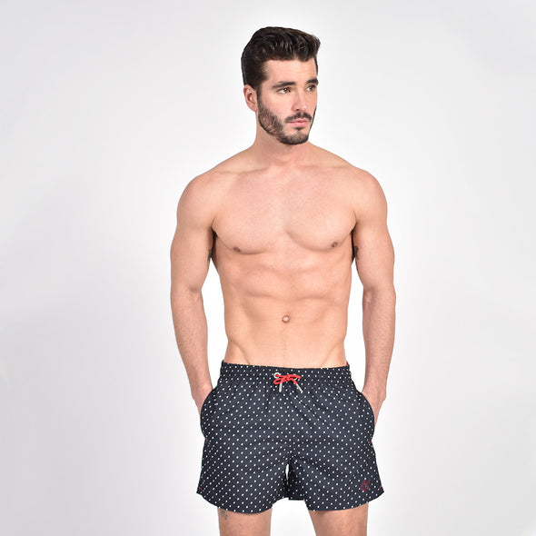 Black Dot Print Trunks