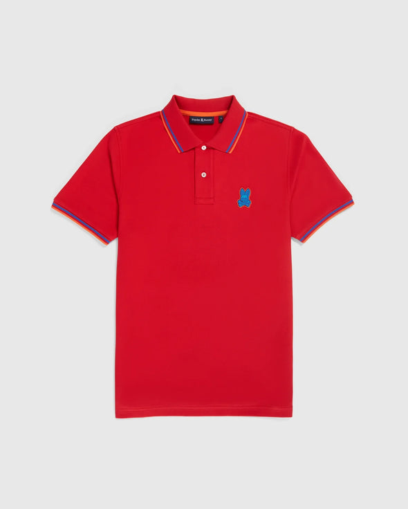 Men's Banks Pique Fashion Polo- Ruby Red