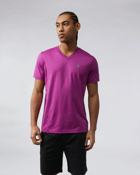 Men's Classic V Neck Tee - Plum Ice