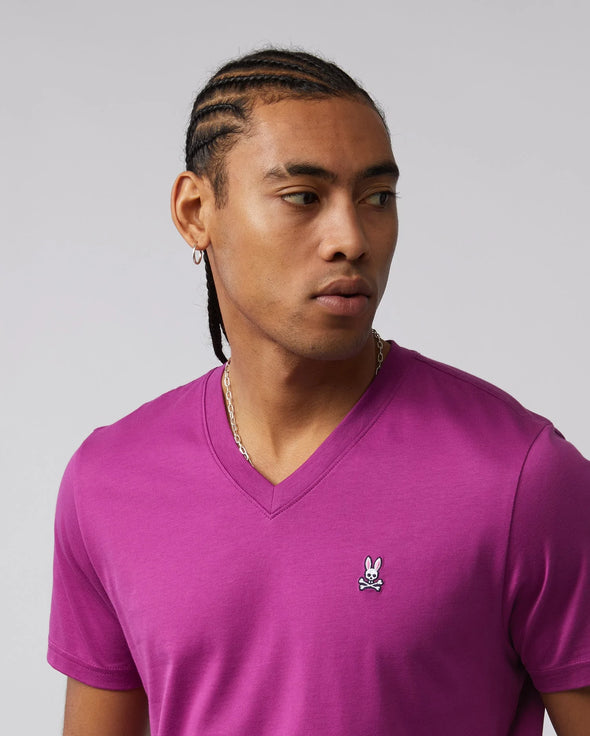 Men's Classic V Neck Tee - Plum Ice