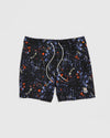 Men's Waverly Splatter Swim Shorts - Black