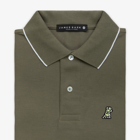 Men's Glow In The Dark Polo- Burnt Olive A156