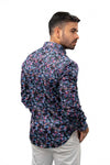 Eight-X L/S Shirt- Purple Flowers Navy