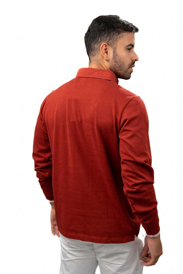 Serge Blanco Polo- Manches Longues Rouge Red