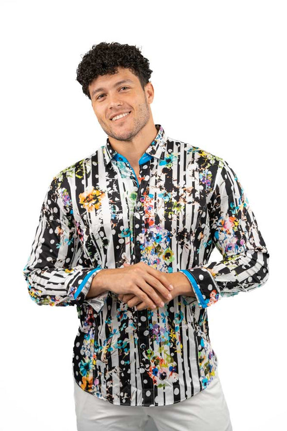 Eight X - Multi Flowers White/ Black