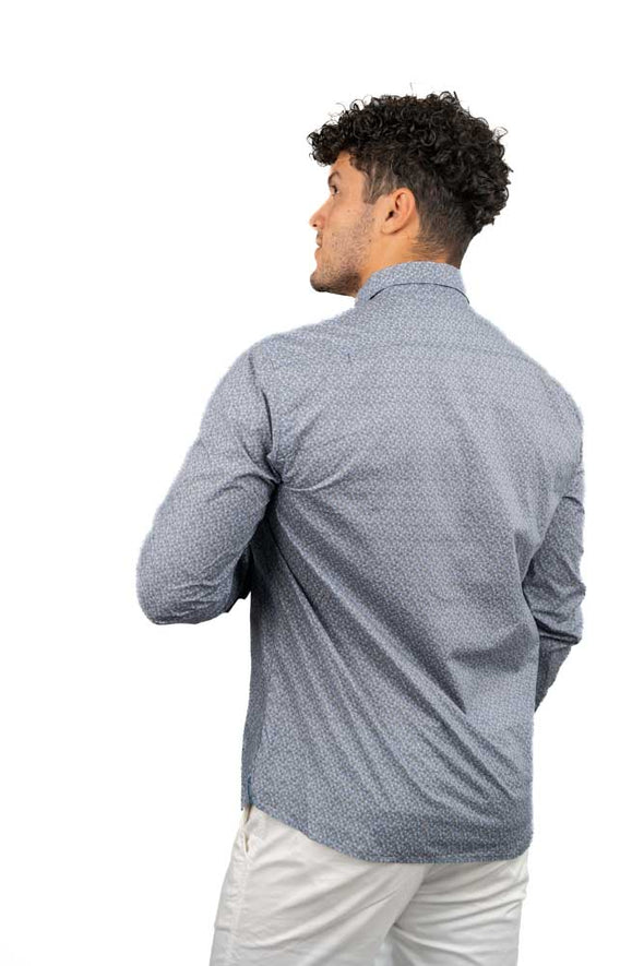 Serge Blanco Chemise- Manches Longues Bleu