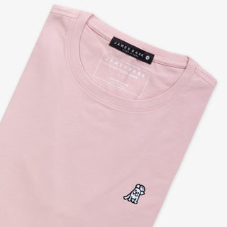 Mens Crew Neck Jersey T-shirt - Silver Pink A11